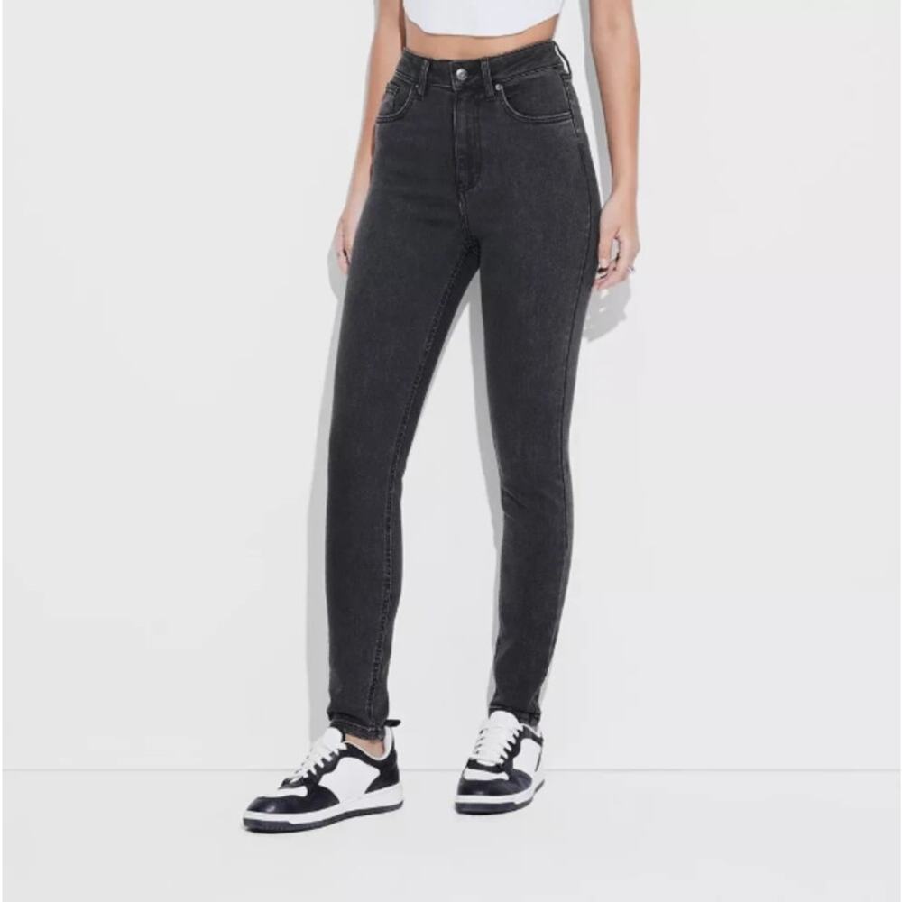 Wild Fable Womens Super High Rise Skinny Jeans Size 6 Black Wash Denim NWT